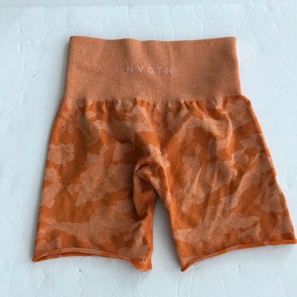 NVGTN Pants - NBGTN Shorts Upcycled Orange Camouflage SZ XS
